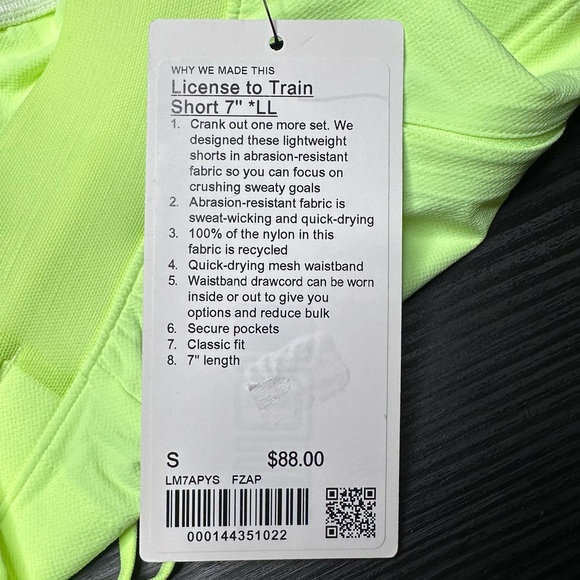 Lululemon License to Train Short 7" *Linerless NWT Size S (Faded Zap) - Picture 10 of 11